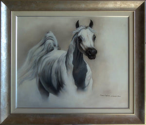 BEAUTY Fine Art Print from original oil painting |  Animal Print | White Horse Poster |Fine Art Print | Poster Print | Wall Art | Wall Print