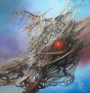 CAUGHT in the WEB of LIFE | Fine art print from original oil painting | Modern home decoration | Gift idea for surreal art lovers