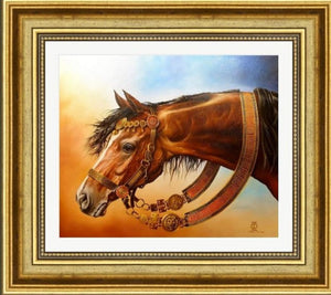 BUCEPHALUS Fine art print from original oil painting of Alexander the Great horse by Robert Zietara  | Modern home decoration