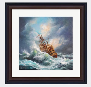 SHIP AT SEA Giclée art print from original painting by Robert Zietara modern home decoration ideal gift for ships lovers, Sailing Ship Print