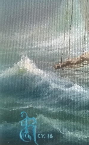 SHIP at ROUGH SEA  | Giclée fine art print from original oil painting | modern home decoration | gift idea for him | Marine art sailing ship