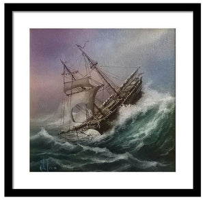 SHIP at ROUGH SEA  | Giclée fine art print from original oil painting | modern home decoration | gift idea for him | Marine art sailing ship