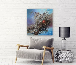 CAUGHT in the WEB of LIFE | Fine art print from original oil painting | Modern home decoration | Gift idea for surreal art lovers