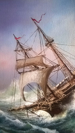 SHIP at ROUGH SEA  | Giclée fine art print from original oil painting | modern home decoration | gift idea for him | Marine art sailing ship