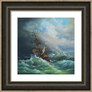 ETTER STORM | Giclée Fine Art Print from original oil painting Seascape Poster, Ship Photo, Seascape Print, Ship Decor, Seascape Decoration