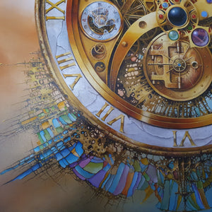 MYSTERY OF TIME art prints from original painting  | surreal clock image | abstract wall art