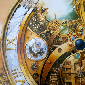 MYSTERY OF TIME art prints from original painting  | surreal clock image | abstract wall art