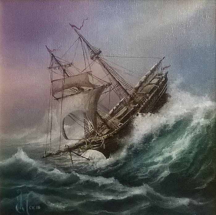 SHIP at ROUGH SEA  | Giclée fine art print from original oil painting | modern home decoration | gift idea for him | Marine art sailing ship