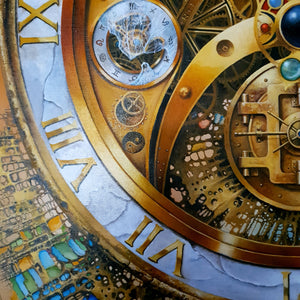 MYSTERY OF TIME art prints from original painting  | surreal clock image | abstract wall art