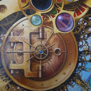 MYSTERY OF TIME art prints from original painting  | surreal clock image | abstract wall art