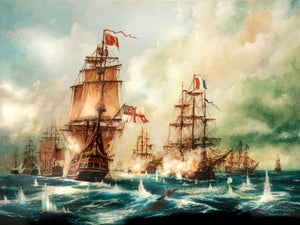 BATTLE OF TRAFALGAR | Giclée art print from original oil painting | Sailing Ship Print | Seascape Print | tall ship painting the