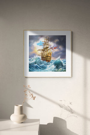 COMING HOME fine art print from original oil painting,  | Sailing Ship Print | Seascape Print | Seascape Decoration | tall ship painting