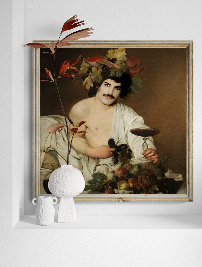 FREDDIE MERCURY Fine Art Print Unique Portrait | Queen band | Music Icon Poster Wall Decor, Home Deccor, Bacchus Caravaggio,