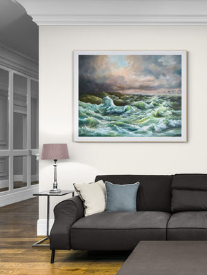 OPEN SEA Giclée Fine Art Print from original oil painting |Wave Seascape Artwork, Seascape Print, Wave Poster, Seascape Decoration, Wave