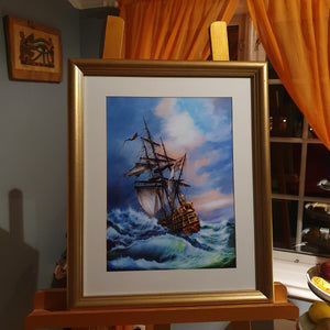 AFTER STORM | Fine art print from original oil painting, Tall Ship Photo, Seascape Print, Ship Décor, Seascape Poster, Seascape Decoration,