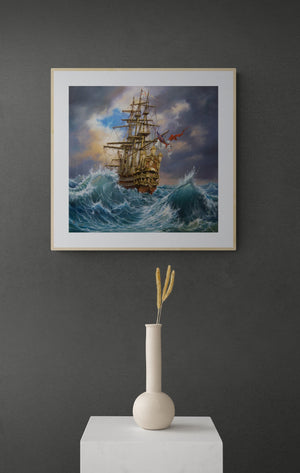 COMING HOME fine art print from original oil painting,  | Sailing Ship Print | Seascape Print | Seascape Decoration | tall ship painting