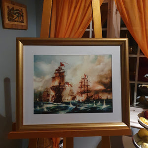 BATTLE OF TRAFALGAR | Giclée art print from original oil painting | Sailing Ship Print | Seascape Print | tall ship painting the