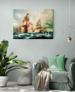 BATTLE OF TRAFALGAR | Giclée art print from original oil painting | Sailing Ship Print | Seascape Print | tall ship painting the