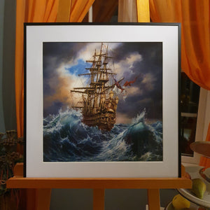 COMING HOME fine art print from original oil painting,  | Sailing Ship Print | Seascape Print | Seascape Decoration | tall ship painting