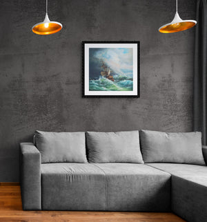 ETTER STORM | Giclée Fine Art Print from original oil painting Seascape Poster, Ship Photo, Seascape Print, Ship Decor, Seascape Decoration