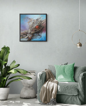 CAUGHT in the WEB of LIFE | Fine art print from original oil painting | Modern home decoration | Gift idea for surreal art lovers