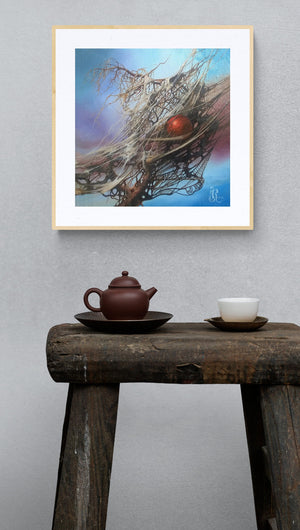 CAUGHT in the WEB of LIFE | Fine art print from original oil painting | Modern home decoration | Gift idea for surreal art lovers