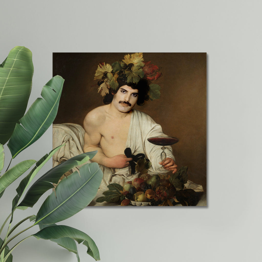 FREDDIE MERCURY Print Art | Queen | music icon Canvas Print | Extra Large Canvas Wall Art | Pop Art | Bacchus Caravaggio| Free Fast Delivery