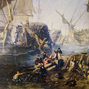 Battle of Trafalgar art prints, Historical Painting William Clarkson Stanfield, Large Canvas Print, Hand Finished Print with brush strokes