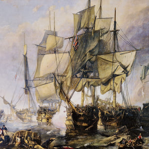 Battle of Trafalgar art prints, Historical Painting William Clarkson Stanfield, Large Canvas Print, Hand Finished Print with brush strokes