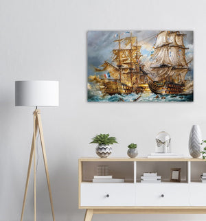 Battle of Trafalgar Giclée fine art print from original oil painting by Robert Zietara, HSM Victory, ship poster, Sailing Ship illustration