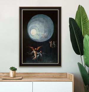 Hieronymus Bosch - Ascent of the Blessed, Classic Painting Photo Poster Print Art Gift Wall Home Decor NDE Near Death Experience, Heavyweight paper / real art canvas, 3D Hand Finished Premium Print, Poster Art, Canvas Wall Art, Heavyweight paper