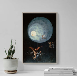 Hieronymus Bosch - Ascent of the Blessed, Classic Painting Photo Poster Print Art Gift Wall Home Decor NDE Near Death Experience, Heavyweight paper / real art canvas, 3D Hand Finished Premium Print, Poster Art, Canvas Wall Art, Heavyweight paper