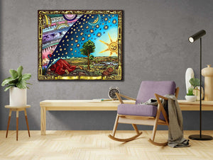 Flat earth poster: The Flammarion Engraving art paper canvas or 3D Hand Finished print , Experiencing the Mysteries of Universe Through Art!