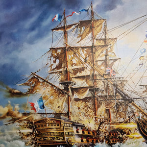 Battle-of-Trafalgar-ship poster-Historical-Painting-Giclee-Print-HMS Victory-Naval History-Singed by artist-Lord Nelson-oil-painting-ship-seascape-artwork-New-house-gift-wall-art-warming-painting