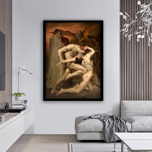 W. Bouguereau, Dante & Virgil in Hell,  Fine art print, Giclee Paper / Canvas Prints, Poster or 3D Hand Finished Premium Print