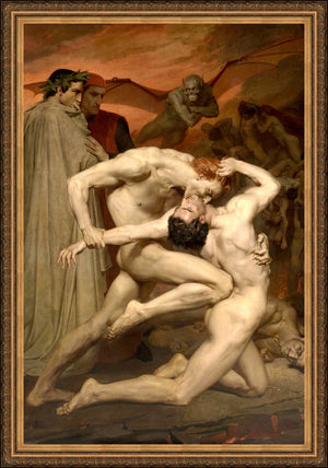 W. Bouguereau, Dante & Virgil in Hell,  Fine art print, Giclee Paper / Canvas Prints, Poster or 3D Hand Finished Premium Print