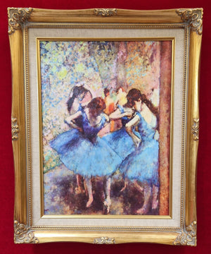 Edgar Degas Dancers in Blue 1890, Premium Reproduction, framed canvas wall art, classic painting art print