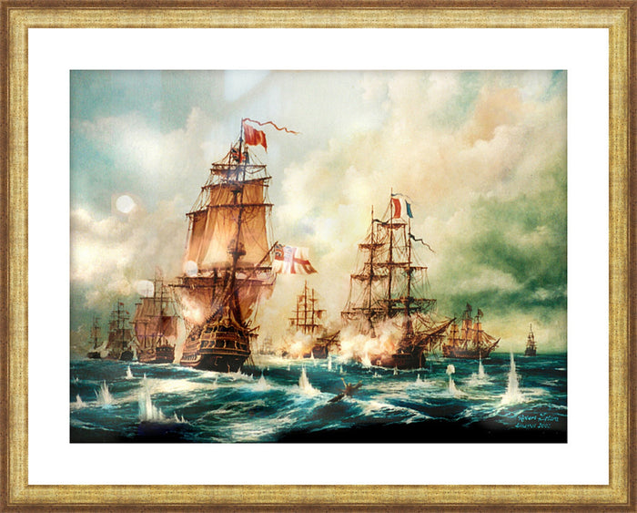 Battle of Trafalgar Poster, fine art print from original painting by Robert Zietara , ship poster, Nautical print, Sailing Ship illustration