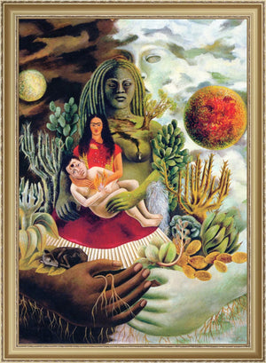 Frida Kahlo Signed - The Love Embrace of the Universe Art Prints, Decor, Giclee Paper / Canvas Prints, Poster or 3D Hand Finished Premium Print, , Art decor, Heavyweight paper / real art canvas, 3D Hand Finished Premium Print, Poster Art, Canvas Art