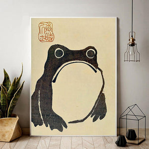 Japanese Frog Print, Vintage Wall Art, Japanese Frog Poster, Matsumoto Hoji Wall Art Decor, Modern Art, Animal Print, Wabi Sabi, Interior