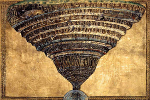 Sandro Botticelli, The map of Hell, Dante, The Divine Comedy, Heavyweight paper / real art canvas, Print on canvas or paper