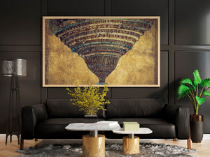 Sandro Botticelli, The map of Hell, Dante, The Divine Comedy, Heavyweight paper / real art canvas, Print on canvas or paper