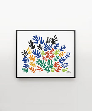 HENRI MATISSE, La Gerbe colorful flower garden cut out Extra Large HQ Print Poster in Minimalist style, in Blue, red, green and yellow