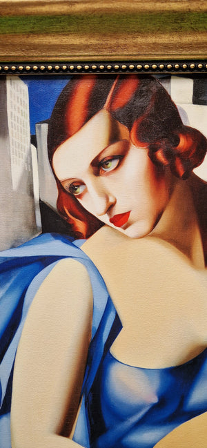 Elegant Art Deco Musician: Vintage Tamara de Lempicka Premium Giclée framed canvas print ready to hang