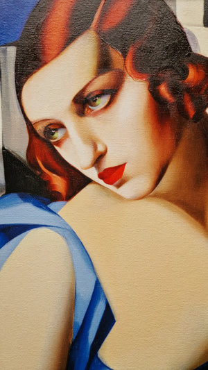 Elegant Art Deco Musician: Vintage Tamara de Lempicka Premium Giclée framed canvas print ready to hang