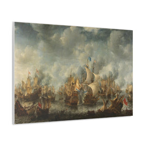 Epic warship painting | The Battle of Terheide | fineart print of original oil painting | Naval painting  | Giclee canvas of battle ships