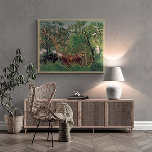 Enchanted Wilderness: Giclée Art Print  Henri Rousseau’s "Exotic Landscape", paper/ art canvas, 3D printed with texture and brush strokes