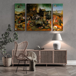 Hieronymus Bosch, Temptation of St Antony ,Triptych, Heavyweight paper / real art canvas, Print on canvas or paper, original large art,