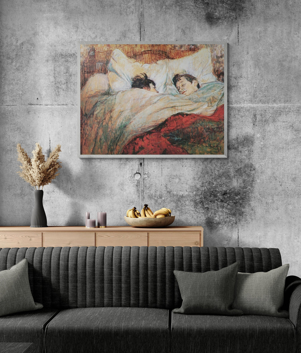 Repose in Repose - The Bed by Henri de Toulouse-Lautrec, Premium Giclée Art Print on art paper/canvas or 3D texture gel museum quality print