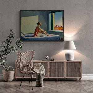 Sunlit Contemplation: Morning Sun by Edward Hopper, Premium Giclée Art Print,  art paper or canvas, 3D print with texture and brush strokes